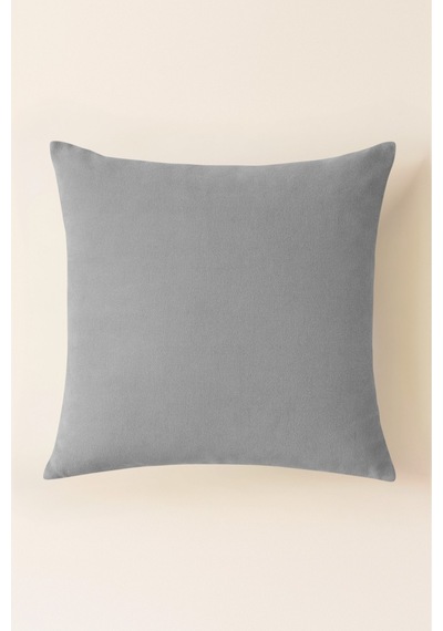 Luna Serisi Kadife Dokulu Kırlent Kılıfı 45 X 45 Cm - Açık Gri
