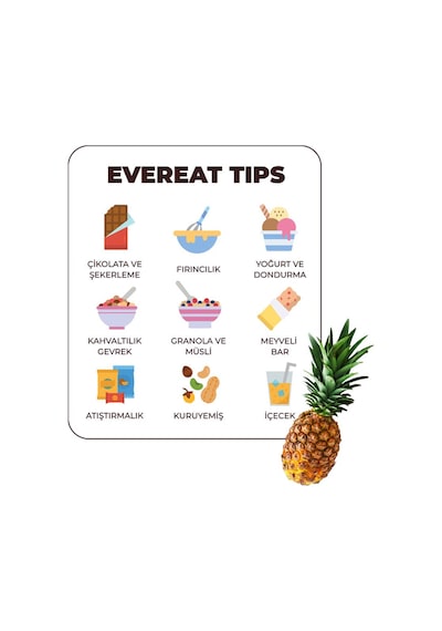 Ananas Kuru Meyve Cipsi 20 G X 3adet Dondurularak Kurutulmuş Meyve 20 G