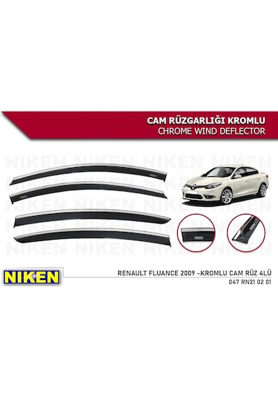 Renault Fluence Kromlu Cam Rüzgarlığı Niken 2009 +