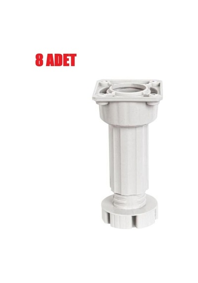 Ayarlanabilir Plastik Baza Mutfak Dolap Tezgah Ayağı 10-15cm 8 Adet Beyaz Diğer