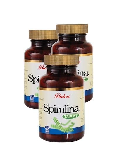 3 Kutu Balen Spirulina Tablet 100 x 740 MG Yosun Alg Sipirulina