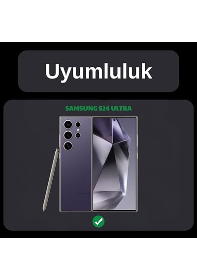 Safir Temperli Kamera Lens Koruyucu, Galaxy S24 Ultra İle Uyumlu Titanyum Siyah