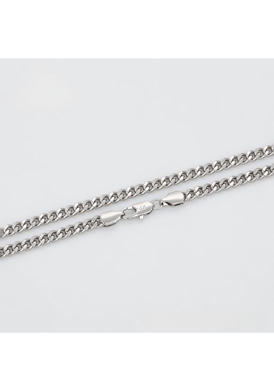 Platin Kaplama Klasik Gurmet Zincir Kolye / 55 Cm Silver