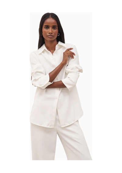 United Colors Of Benetton Because Of Alice Effortless Oversized Shirt Oversize Kadın Gömlek Beyaz