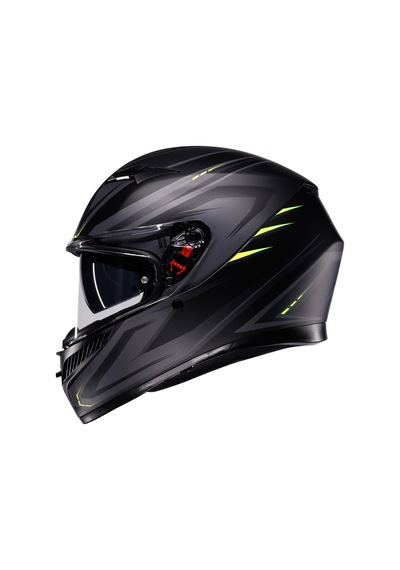 Agv K3 Mplk Syth Kapalı Kask Mat Siyah Sarı