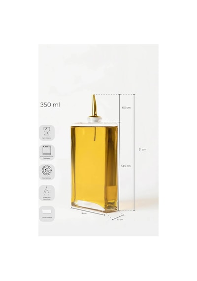 Perotti Molivet 3'lü Gold Kapak Cam Yağdanlık Sosluk Sirkelik 350-500-750 Ml Çok Renkli