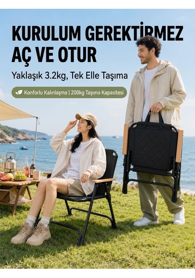 Shufa Katlanır Portatif Kamp Sandalyesi, Piknik, Balıkçılık Ve Plaj İçin Hafif Ve Taşınabilir Outdoor Sandalye Siyah
