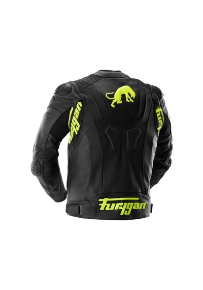 Furygan Raptor Evo 3 Deri Motosiklet Ceketi Siyah Neon Sarı Karışık-Çok Renkli