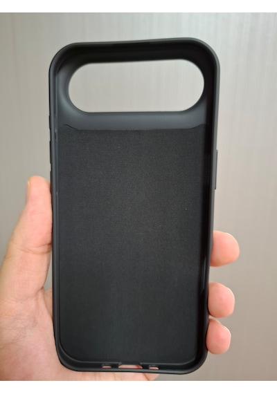 Apple Uyumlu iPhone 17 Air Logolu İçi Kadife Silikon Lansman Kılıf Siyah