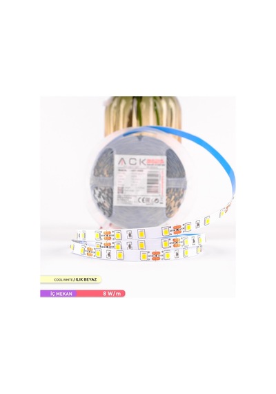 ACK Şerit LED 60 Led'li 4000K Ilık Beyaz 7W 5 Metre AS01-008