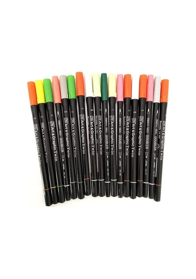 Zig Art&graphic Twin Tut-80 Ve Marvy Brush Kalem Seti-18 Adet Set