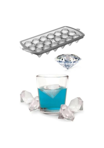 Elmas Şeklinde Pratik Buz Kalıbı 18 Bölmeli 2 Adet Plastik Diğer