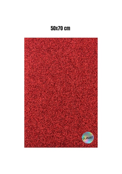 50x70 Cm Simli Fon Kartonu 1 Adet - Kırmızı