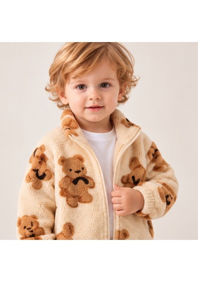 Maxx Kelın Erkek Bebek Ayıcık Desenli Peluş Fermuarlı Mont Ve Pantolon 2'li Takım 9-12-18 Ay Ekru Maxx Kelın Erkek Bebek Ayıcık Desenli Peluş Fermuarlı Mont Ve Pantolon 2'li Takım 9-12-18 Ay Ekru