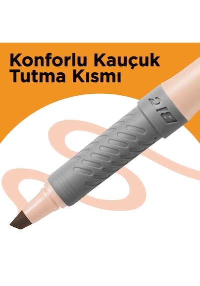Bic Marking Highlighter Grip Fosforlu Kalem Pastel Ve Neon Renkler 18'li Set Çok Renkli