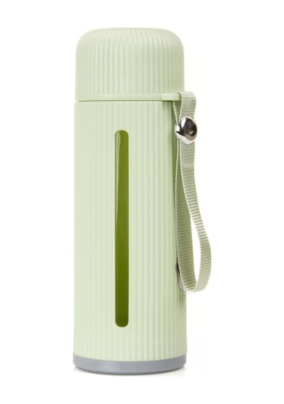 Mukko Home 500 Ml Şeffaf Pencereli Cam Suluk Soft Renkli, Bpa Içermez,yeşil