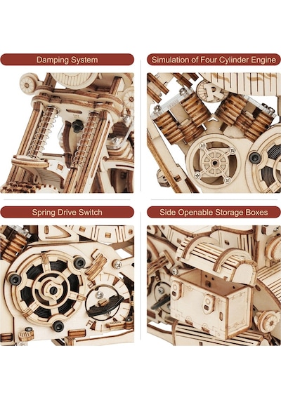 Robotime ROKR Cruiser Motosiklet 3D Ahşap Puzzle LK504