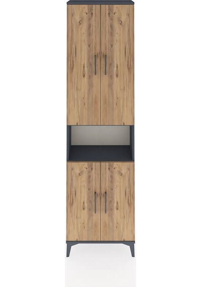 Arges Dolap 5 Raflı 4 Kapaklı 60x30x221 Antrasit-çam Antrasit