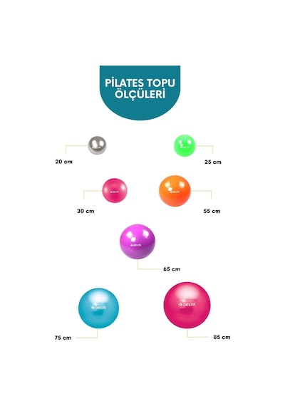 Delta 65 Cm Deluxe 160 Cm - 169 Cm Boy Aralığında Olanlar İçin Uygun Fuşya Pilates Topu Ve Pompa Seti