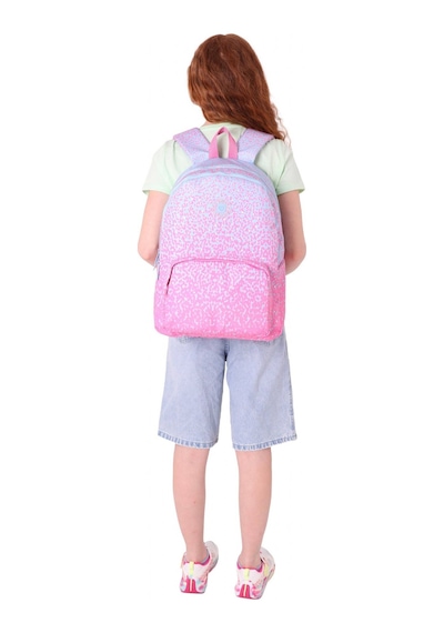 Kaukko Dots Kız Çocuk Üç Bölmeli İlkokul Ve Ortaokul Çantası - Pembe Nokta Desenli - K1803 Pembe