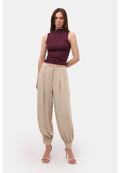 Itsbasic Kadın Bej S6-106 Bol Kesim Paça Detaylı Binici Pantolon