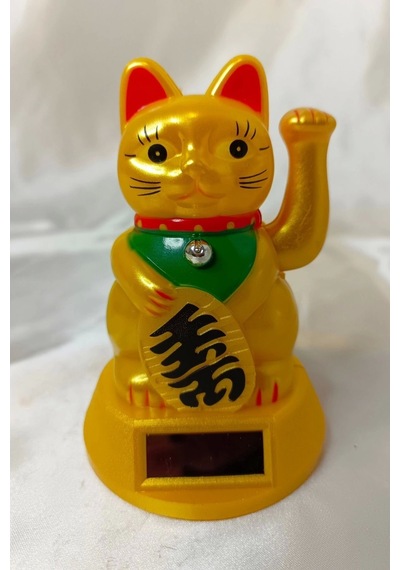 Maneki Neko Feng Shui Bereket Şans Mutluluk Çağıran Şans Kedisi Solar Panelli Hareketli Pati Maneki Neko Feng Shui