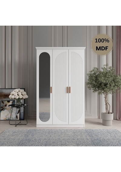 Soho 3 Kapak Mdf Gardırop Beyaz