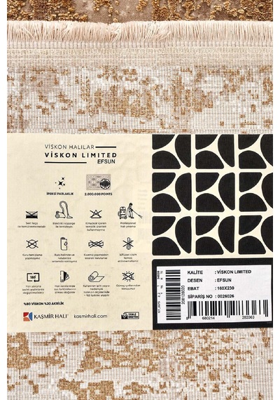 Kaşmir Halı Viskon Limited Efsun 200x290 CM Salon Halısı