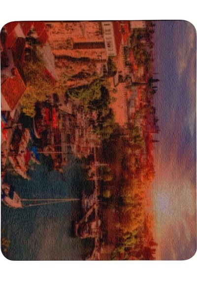 Antalya Yat Limanı Desenli Kaymaz Taban Optik Bilgisayar Notebook Mouse Pad Maus Ped 17,5x21,5cm