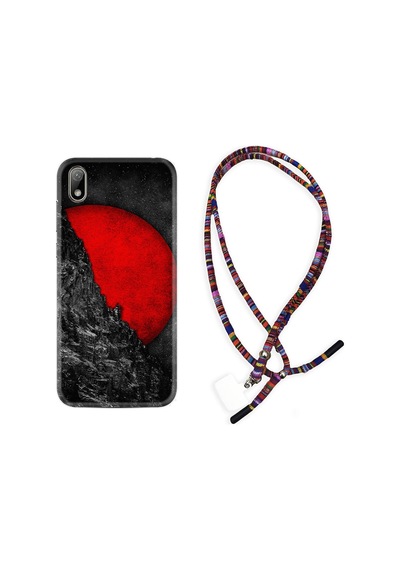 Huawei Y5 2019 Kılıf Rasta Boyun Askılı Kırmızı Gezegen 1713