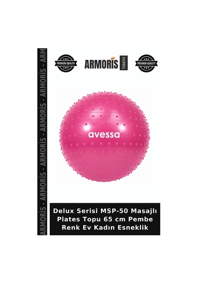 Delux Serisi Msp-50 Masajlı Plates Topu 65 Cm Pembe Renk Ev Kadın Esneklik