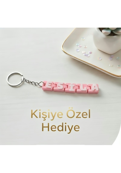 Kişiye Özel İsimli Blok Anahtarlık Çok Renk