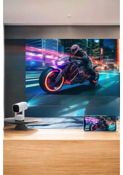 Akıllı Projeksiyon Powerbankli Taşınabilir Sinema Projektörü 4k Hd Kaliteli 41091133