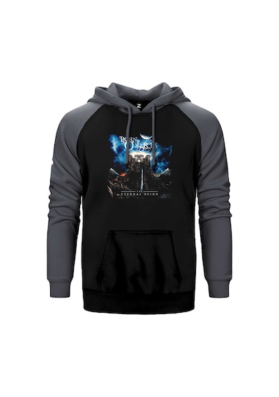 Born Of Osiris The Eternal Reign Gri Renk Reglan Kol Kapşonlu Sweatshirt Gri