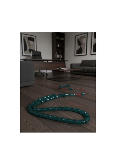 Turkuaz Renk Kapsül Kesim Usta İşi Ateş Kehribar Tesbih Turkuaz - 866924001 Turkuaz - 866924001 Turkuaz