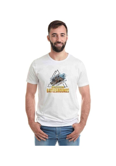 Pubg Lets Erangel Playerunknowns Baskılı Beyaz Erkek Tshirt (531006261)