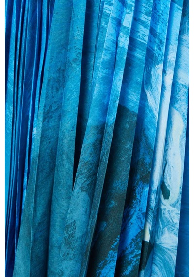 Acler Askham Maxi Elbise - 100% Polyester - Plise Tasarım - Altın Donanım - Şıklık Için Ideal Mavi