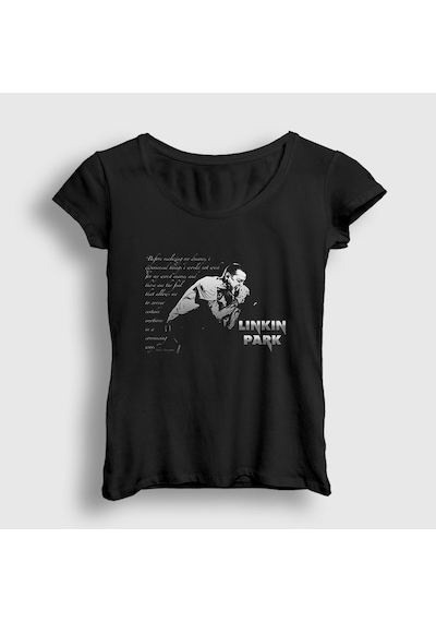 Presmono Kadın Chester Linkin Park T-shirt Siyah