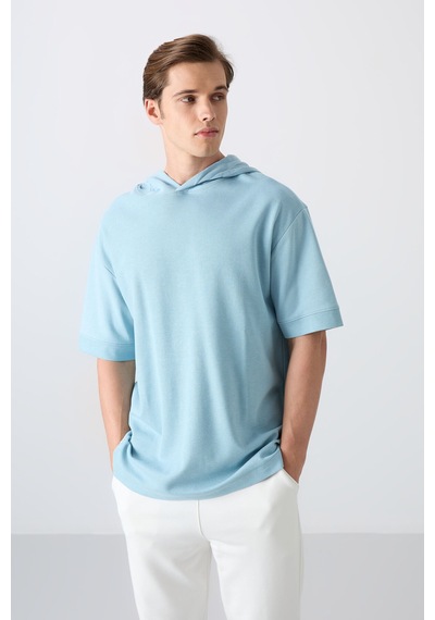 Tommy Life Açık Mavi Pamuklu Kalın Yüzeyi Dokulu Oversize Fit Basic Erkek T-shirt - 88335 Açik Mavi Tommy Life Açık Mavi Pamuklu Kalın Yüzeyi Dokulu Oversize Fit Basic Erkek T-shirt - 88335 Açik Mavi