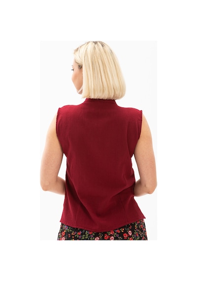 Eliş Şile Bezi Kolsuz Şile Bezi Arzu Bluz Bordo Brd Bordo