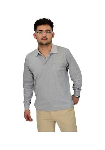 Erkek Mevsimlik Polo Yaka Sweatshirt 6830 Bgl-st04414 Koyu Gri