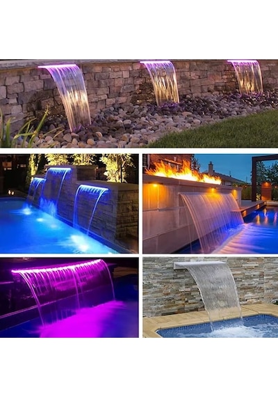 Powermaster Pm-37795 Havuz Ve Bahçe Şelale Başlığı 90cm Rgb Led'li Uzaktan Kontrollü