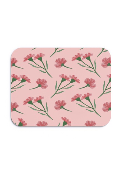 Çiçek Desenli Renkli Ergonomik Mouse Pad Kaymaz Taban Ev Ve Ofis Kullanımı Fare Altlığı Mousepad Pembe