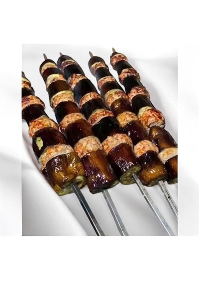 Kare Patlıcan Şişi 10 Adet -tavuk Şişi - Tavuk Kanat Şişi - Domates Şişi 60cm 7 Mm