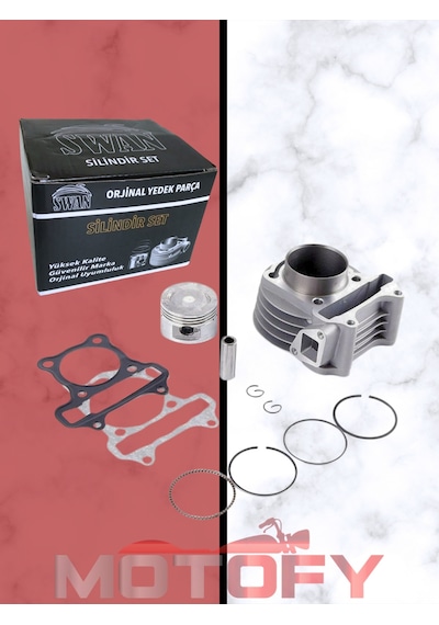 50 Cc Scooter Motosikletler İçin - 100 Cc Silindir Piston Segman Dönüşüm Seti 50mm Piston Silindir Boyu 71 Mm Swan A Kalite