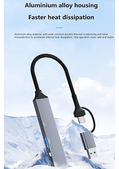 Type-c/usb Multi Girişli Kart Okuyucu Çevirici Sd/tf - 1xusb 3.0