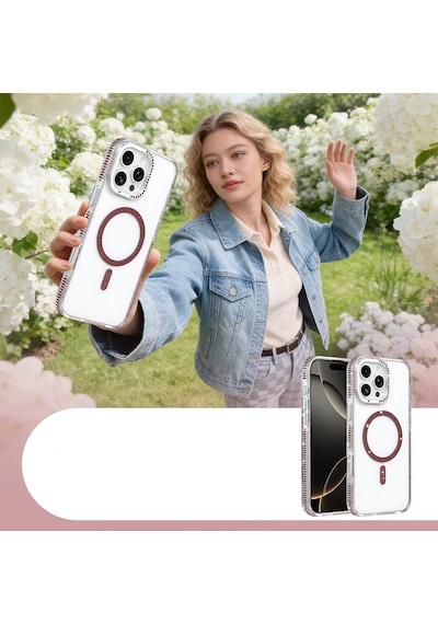 iPhone 16 Pro Max Kılıf M-safe Şarj Özellikli Zore Tera Silikon Kapak - Mürdüm