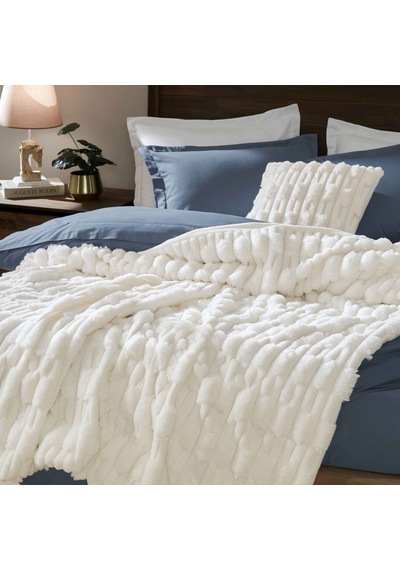 Linens Latrell Çift Kişilik Battaniye Ekru