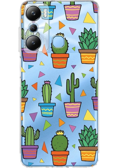İnfinix Hot 20i İle Uyumlu Water Color 4 Kamera Korumalı Şeffaf Kılıf Şeffaf