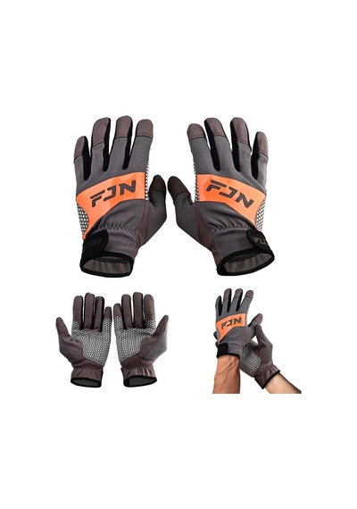 Fujin Pro Angler Trolling Gloves Grey M/l Siyah - Turuncu